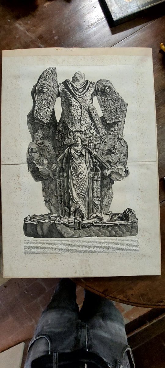 Giovanni Battista Piranesi.   Trofei di Ottaviano Augusto. 1753 Acquaforte 65x40 cm -photo-4
