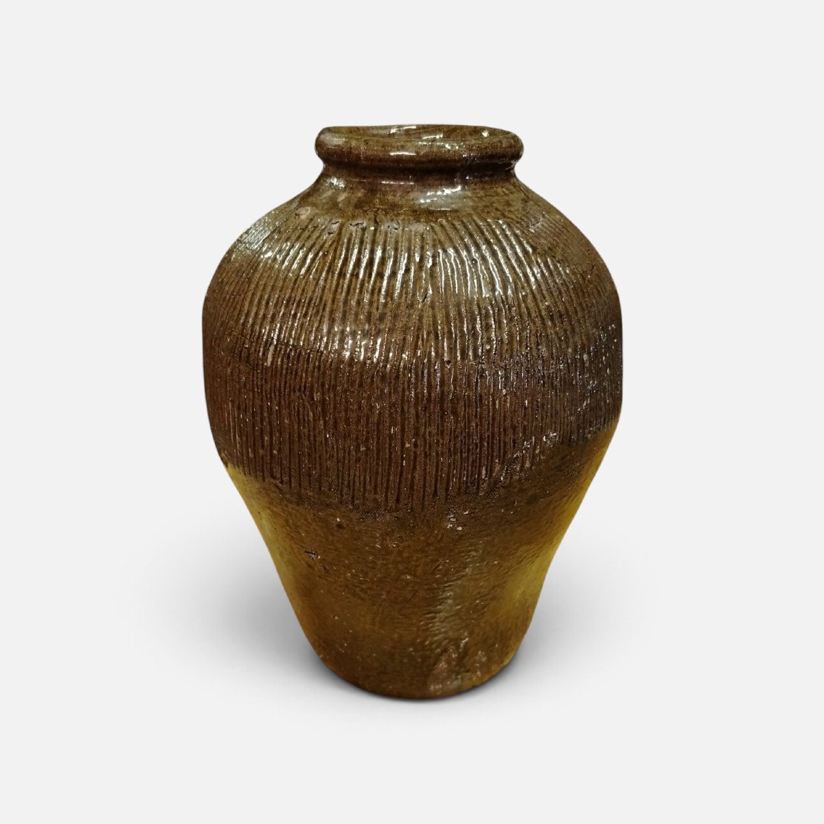 Antica giara da vino in gres smaltato Cina XIX