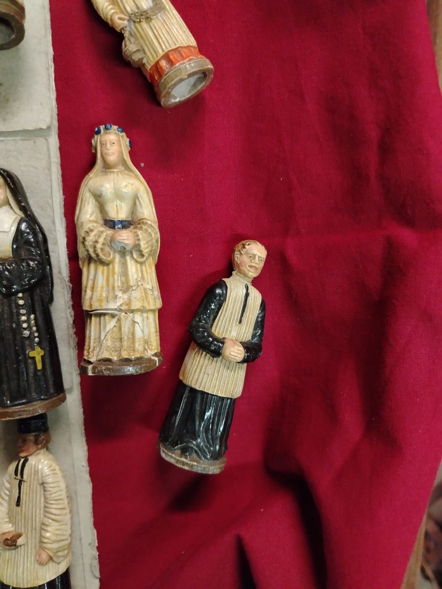 Raro Set vintage di statuette devozionali religiose inizio  900-photo-7