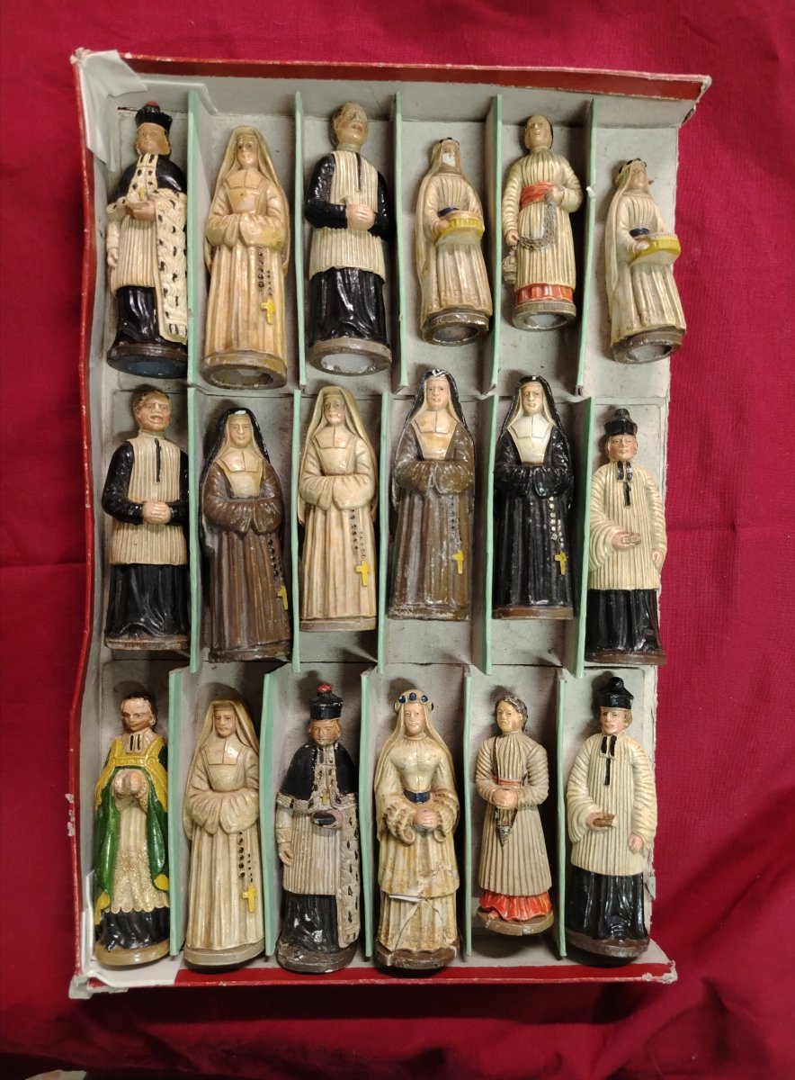 Raro Set vintage di statuette devozionali religiose inizio  900