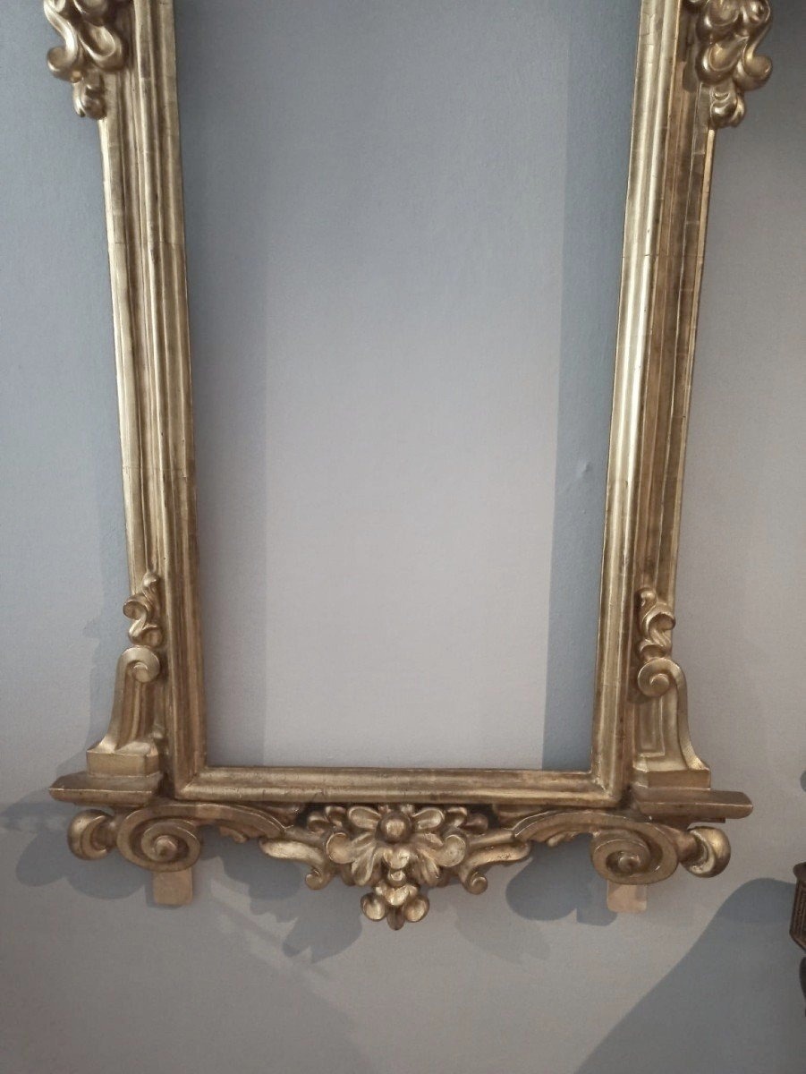 Grande specchiera in legno dorato seconda meta' XVIII secolo Italia-photo-3