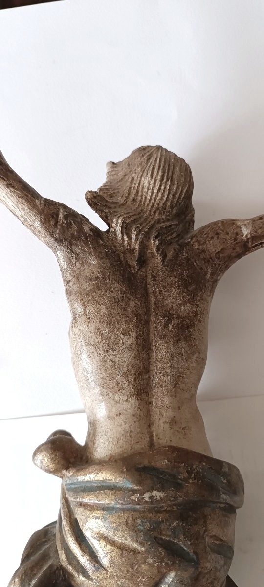 Antico cristo in legno policromo h.56 cm-photo-6