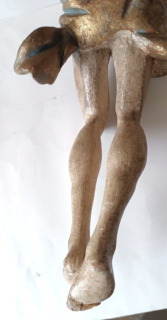 Antico cristo in legno policromo h.56 cm-photo-7