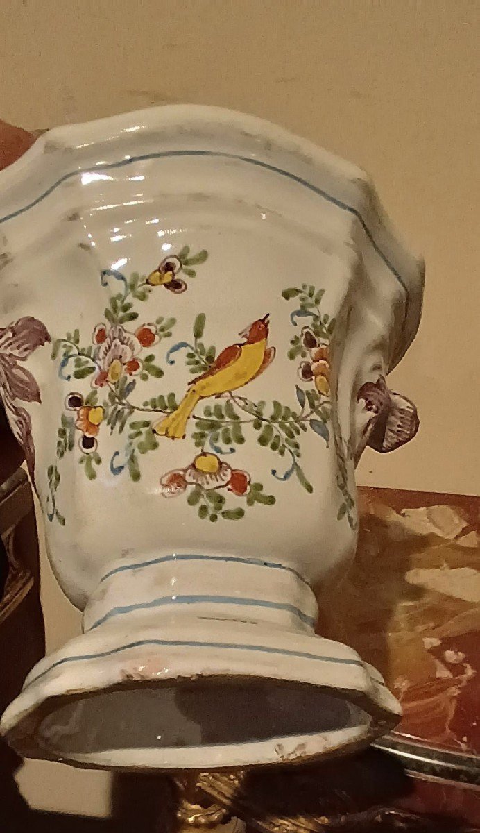 Coppia di vasi in maiolica decorata XVIII secolo -photo-2