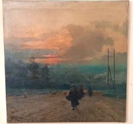 Dipinto olio su tela veduta firenze Aurelio Catti (1895-1966)-photo-4