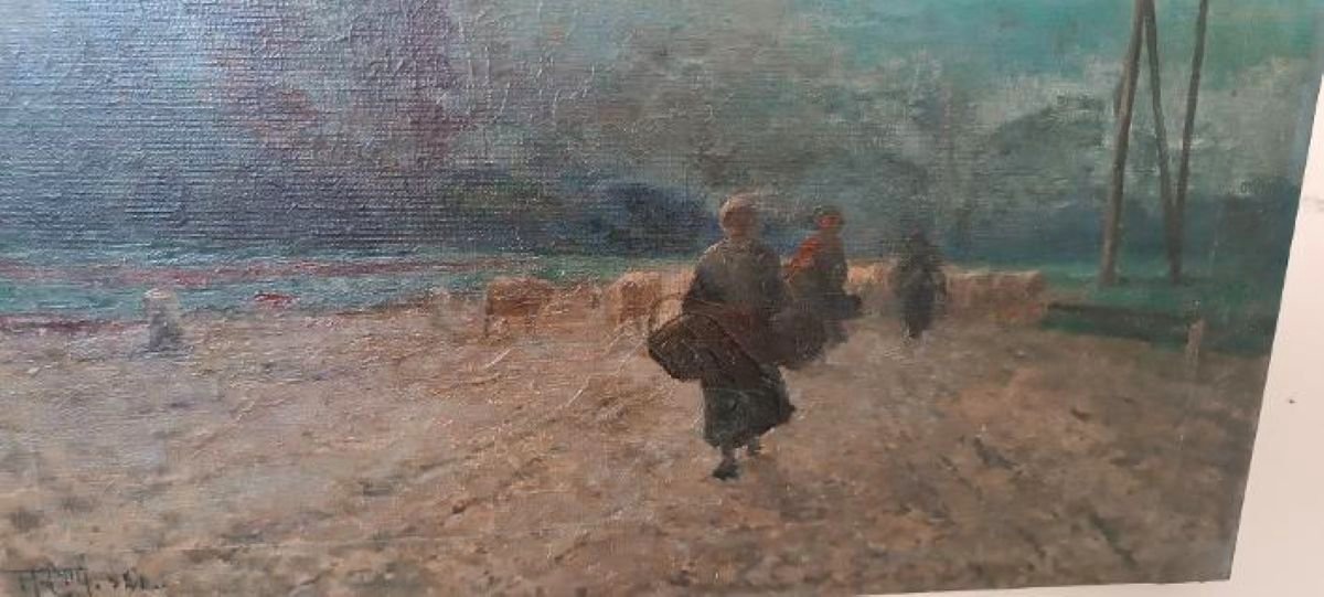Dipinto olio su tela veduta firenze Aurelio Catti (1895-1966)-photo-4