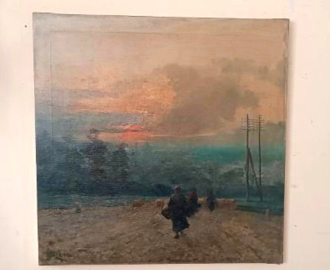 Dipinto olio su tela veduta firenze Aurelio Catti (1895-1966)