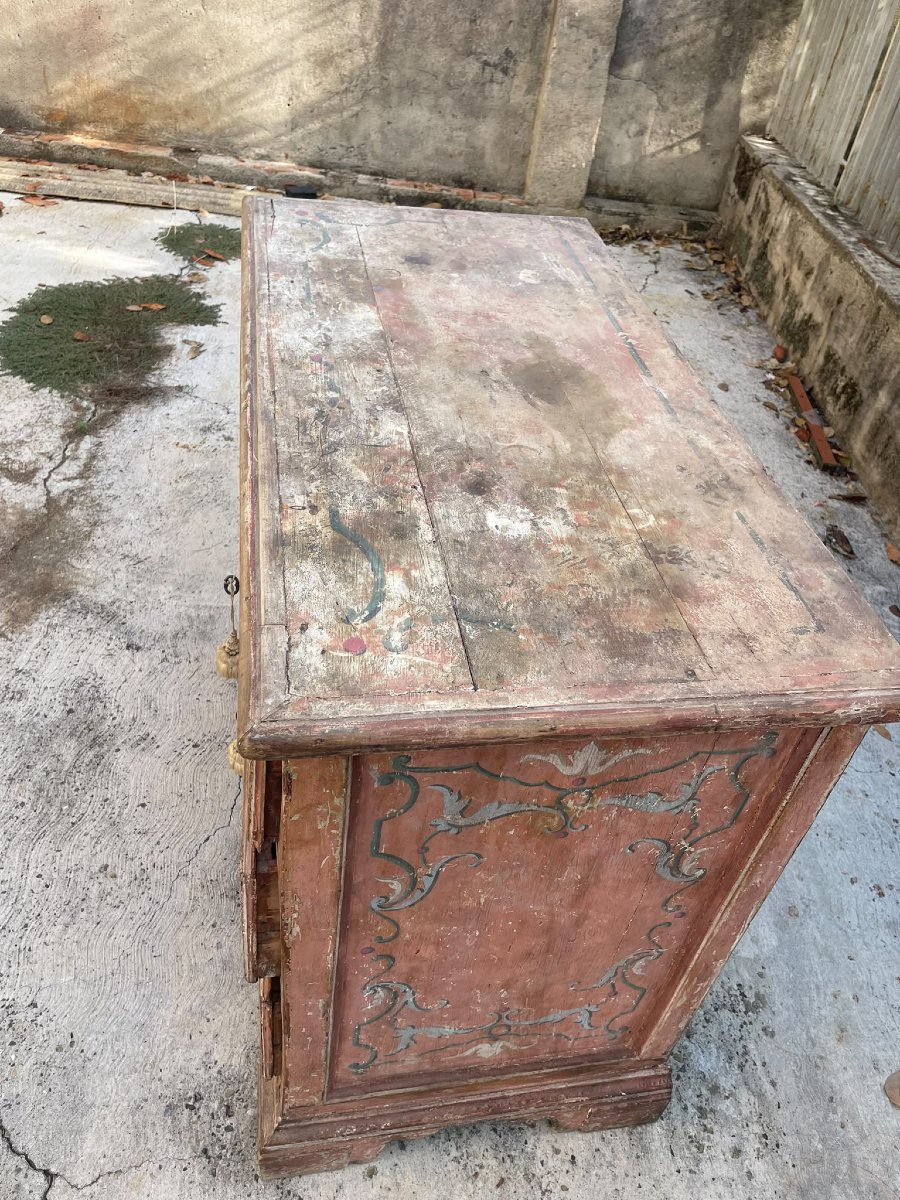Antico cassettone legno laccato. XVII sec. Toscana-photo-3