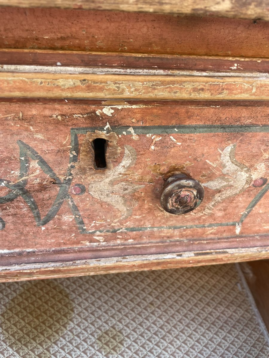 Antico cassettone legno laccato. XVII sec. Toscana-photo-4