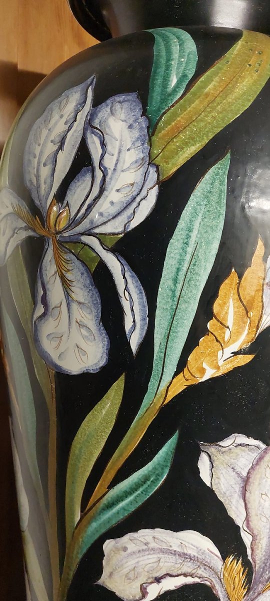 Monumentale  vaso 100 cm   in ceramica dipintaAer Nouveau-photo-1