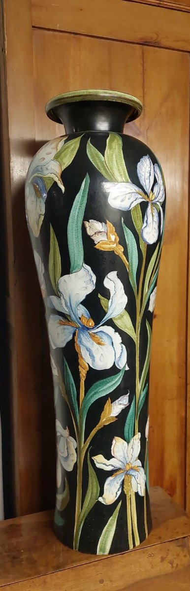 Monumentale  vaso 100 cm   in ceramica dipintaAer Nouveau-photo-2