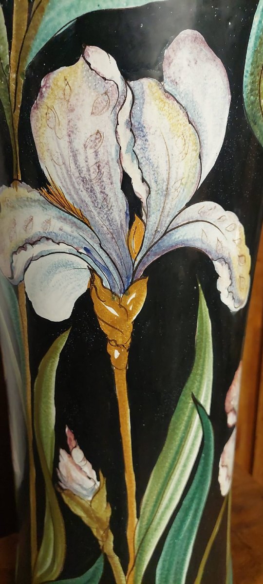 Monumentale  vaso 100 cm   in ceramica dipintaAer Nouveau-photo-3