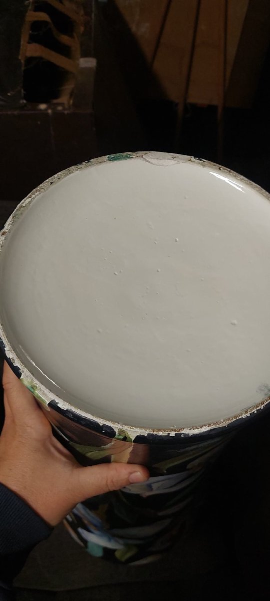Monumentale  vaso 100 cm   in ceramica dipintaAer Nouveau-photo-4