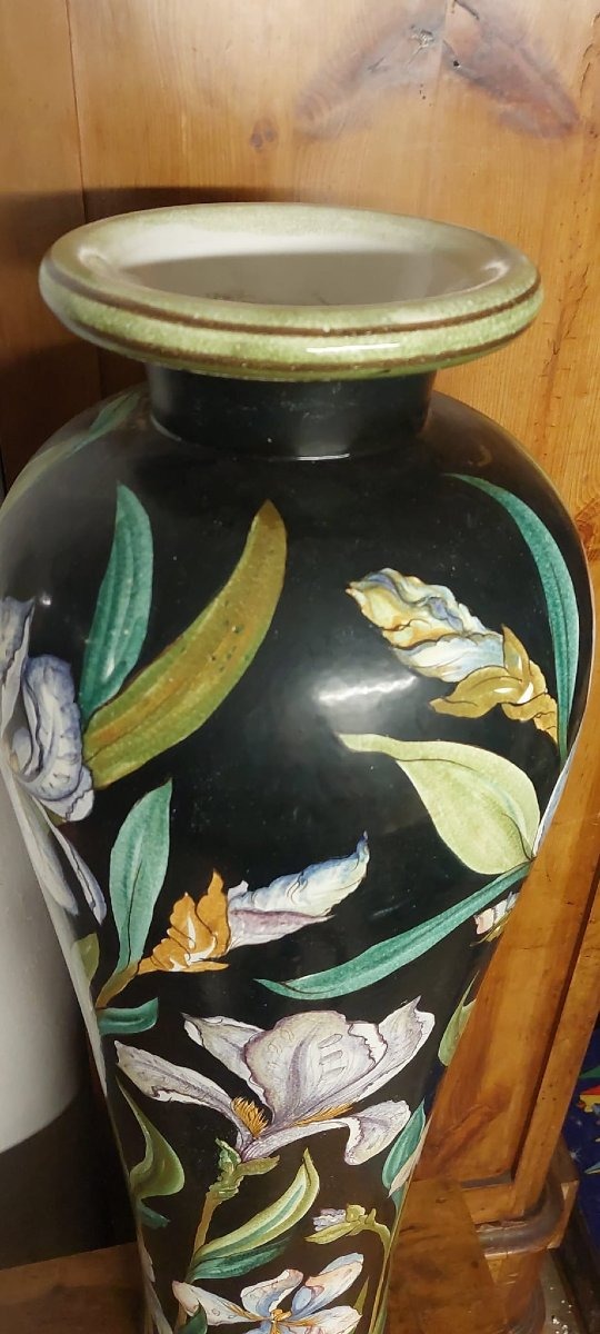 Monumentale  vaso 100 cm   in ceramica dipintaAer Nouveau-photo-5
