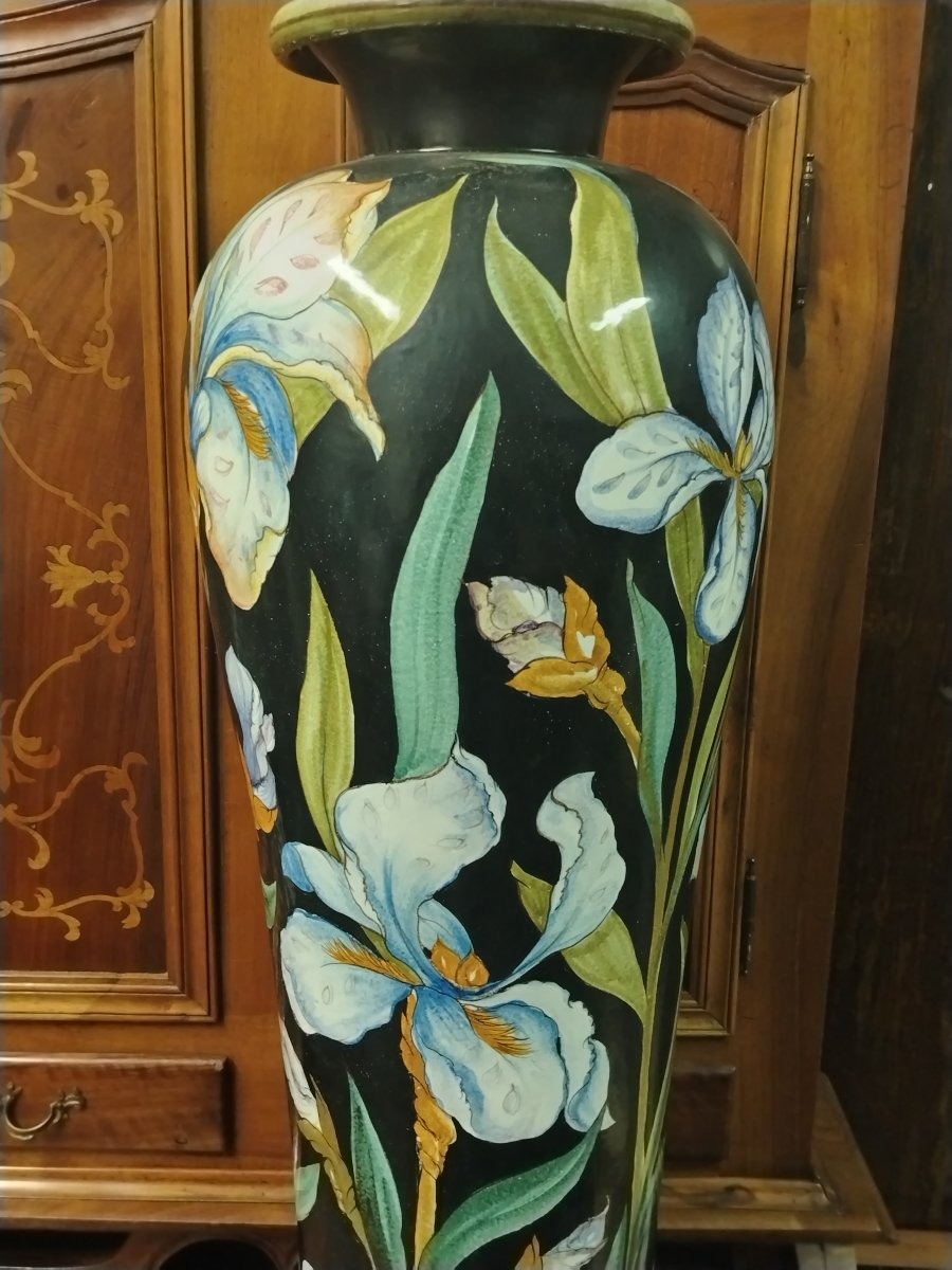 Monumentale  vaso 100 cm   in ceramica dipintaAer Nouveau-photo-7