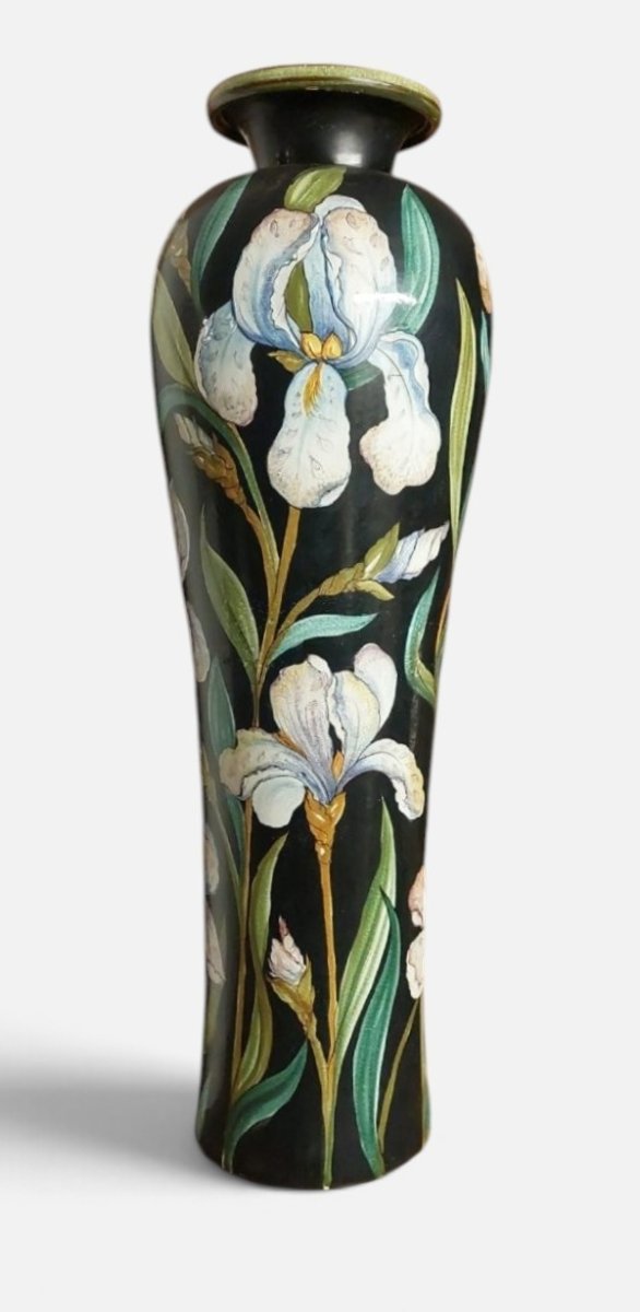 Monumentale  vaso 100 cm   in ceramica dipintaAer Nouveau