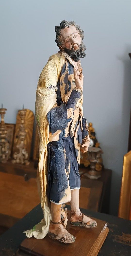 Scultura Napoli XVIII\XIX secolo - Presepe -San Giuseppe-photo-3