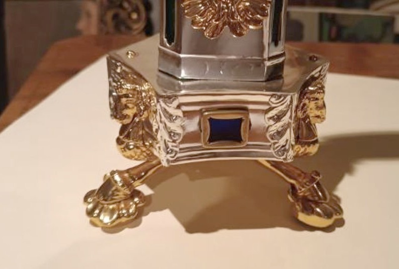 Grande ostensorio in ottone argentato datato 1867 -photo-8