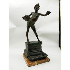Antica scultura in bronzo "l'acquaiolo" Vincenzo Gemito