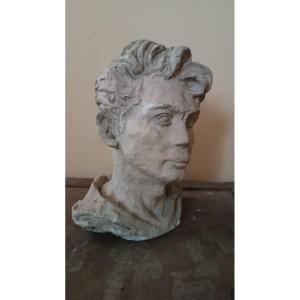 scultura busto in gesso firmato A.Novelli