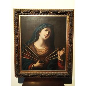 Dipinto olio su tela ,Madonna delle sette spade ,scuola italiana XVIII secolo