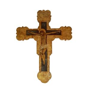Dipinto tavola fondo oro crocifisso crocifissione cristo antico