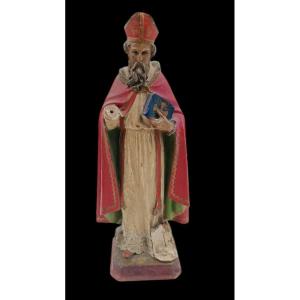 scultura in cartapesta gesso e legno XIX secolo -San Nicola di Bari