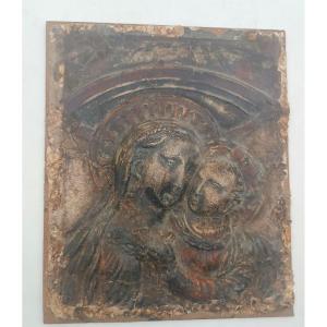 Cartapesta  madonna con bambino XVII secolo
