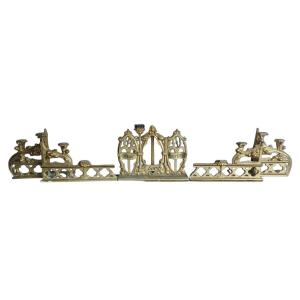 Trittico Candelieri legno dorato da altare neogotici