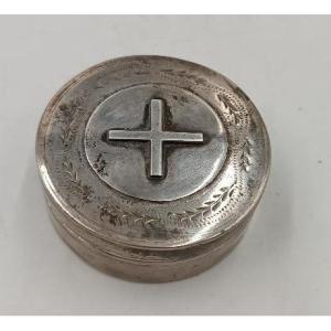 Scatola porta ostie in argento del XIX secolo, 66 grammi