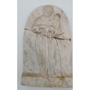 Targa,formella bassorilievo in marmo -Sant'Antonio da Padova XVIII SECOLO