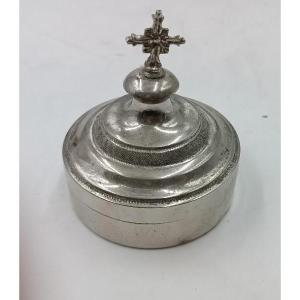 Porta ostie ottone argentato fine 800