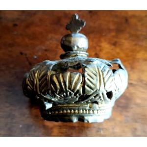 antica corona per scultura in ottone dorato xVIII secolo