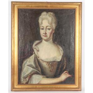 Dipinto olio su tela XVIII secolo ritrattoi femminile