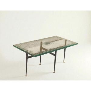 Tavolino Design Anni 50 Vetro Design Molato Disegno Gió Ponti Ferro