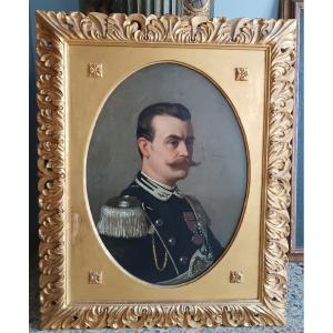 DIPINTO ANTICO RITRATTO GENTILUOMO MILITARE ,ARTURO FALDI ( FIRENZE 1856-1911)