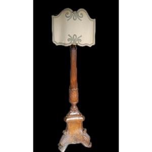 Grandissimo candeliere -lampada in quercia luigi XIV 210 cm
