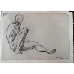 Disegno a matita su carta bozzetto nudo virile -Gabriele Vicari-due disegni solito foglio