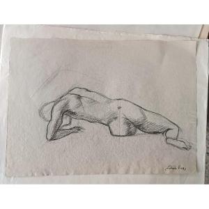 Disegno a matita su carta bozzetto nudo virile -Gabriele Vicari