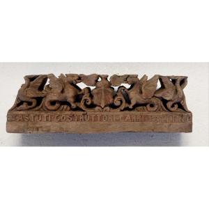 ANTICO FRAMMENTO DI CARRETTO SICILIANO XIX SECOLO LEGNO INTAGLIATO -PATERNO