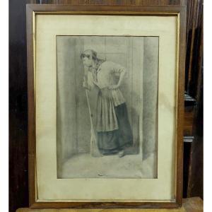 disegno antico Bifronte Osvaldo Bignami -Lodi,  1856 – Civate, 1936)