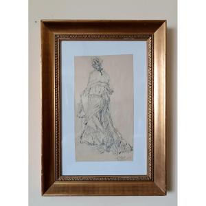 Dipinto china su carta PIO JORIS (Roma, 8 giugno 1843 – Roma, 6 marzo 1921)