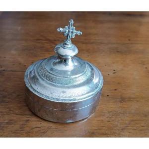 pisside antica porta ostie ottone argentato inizi XX secolo