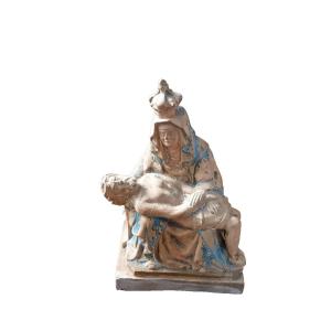 Piccola scultura terracotta "La pieta'" XIX secolo