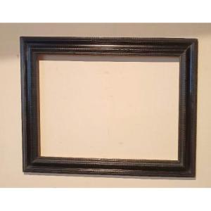 Antica Cornice In Legno Ebanizzato Guilloché Fine 800 Stile Rinascimento