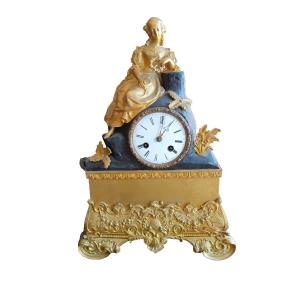 Orologio da tavolo antico in bronzo dorato al mercurio Napoleone III° - Francia
