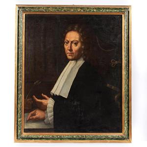 Antico dipinto ritratto di magistrato fine XVII inizi XVIII secolo