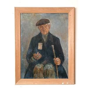 GRANDE Olio su TAVOLA FERRUCCIO FERRI -1940 - "IL CIECO" PUBBLICATO