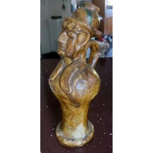 VECCHIA FIASCHETTA APOTROPAICA IN CERAMICA SEMINARA CALABRA PAOLO CONDURSO