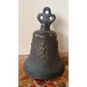  antica campana in bronzo Toscana XVIII secolo -h.27 cm